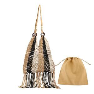5887 Boho Beach Bags Knitted Tote Bag Bohemian Crochet Purse Handbags
